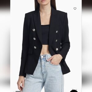 NWT Miller Dickey JacketBlack Flap-Pocket Double-Breasted Blazer Sz 2